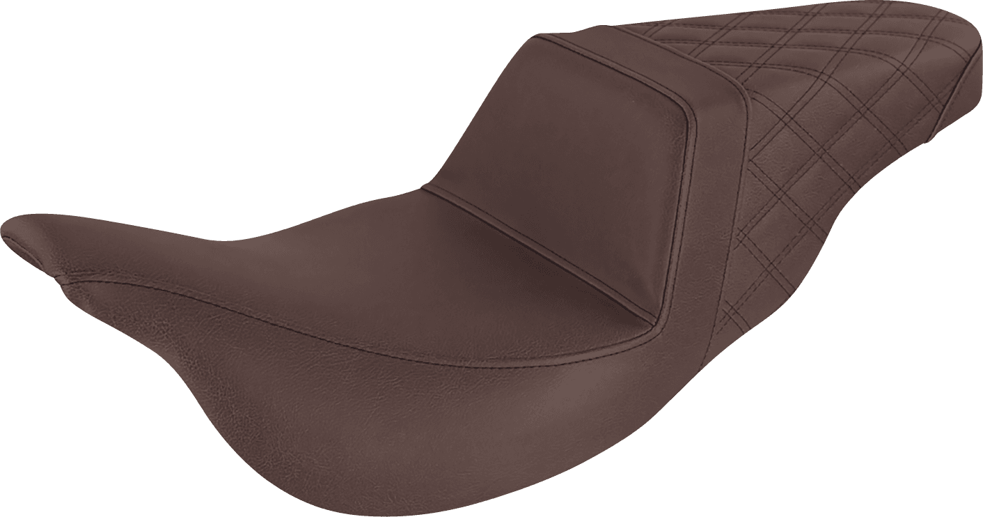 SADDLEMEN 0801-1059 Step-Up Seat - Rear Lattice Stitch - Brown - FL '08-'24