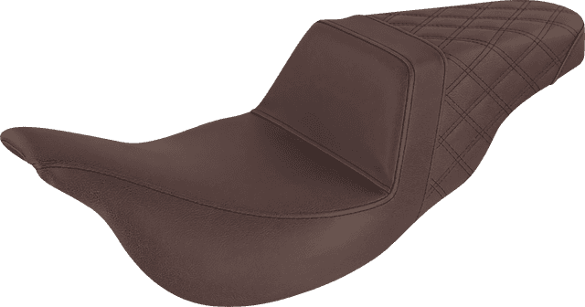 SADDLEMEN 0801-1059 Step-Up Seat - Rear Lattice Stitch - Brown - FL '08-'24
