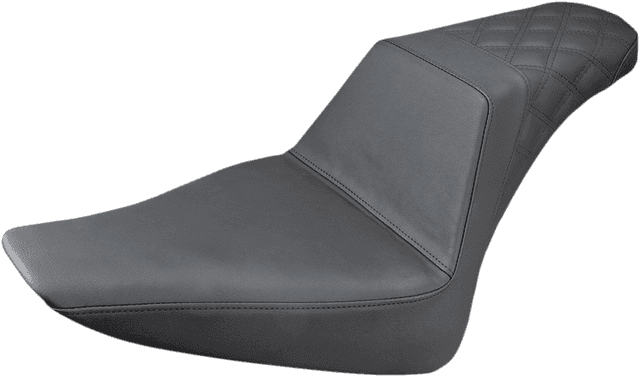 SADDLEMEN 0801-1081 Step-Up Seat - Rear Lattice Stitch - Black - FLS