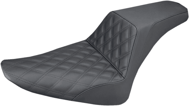 SADDLEMEN 0801-1085 Step-Up Seat - Front Lattice Stitch - Black - FLS