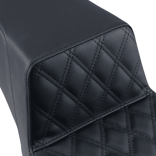 SADDLEMEN 0801-1096 Step-Up Seat - Front Lattice Stitch - Black — image 2 of 2
