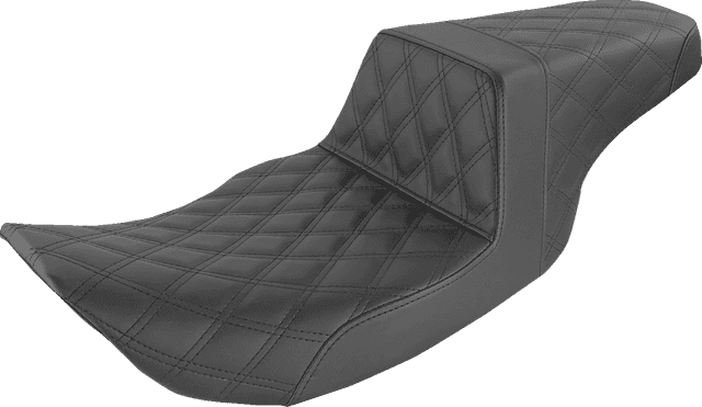 SADDLEMEN 0801-1101 Step-Up Seat - Full Lattice Stitch - Black - FLHR/FLHX — image 1 of 3