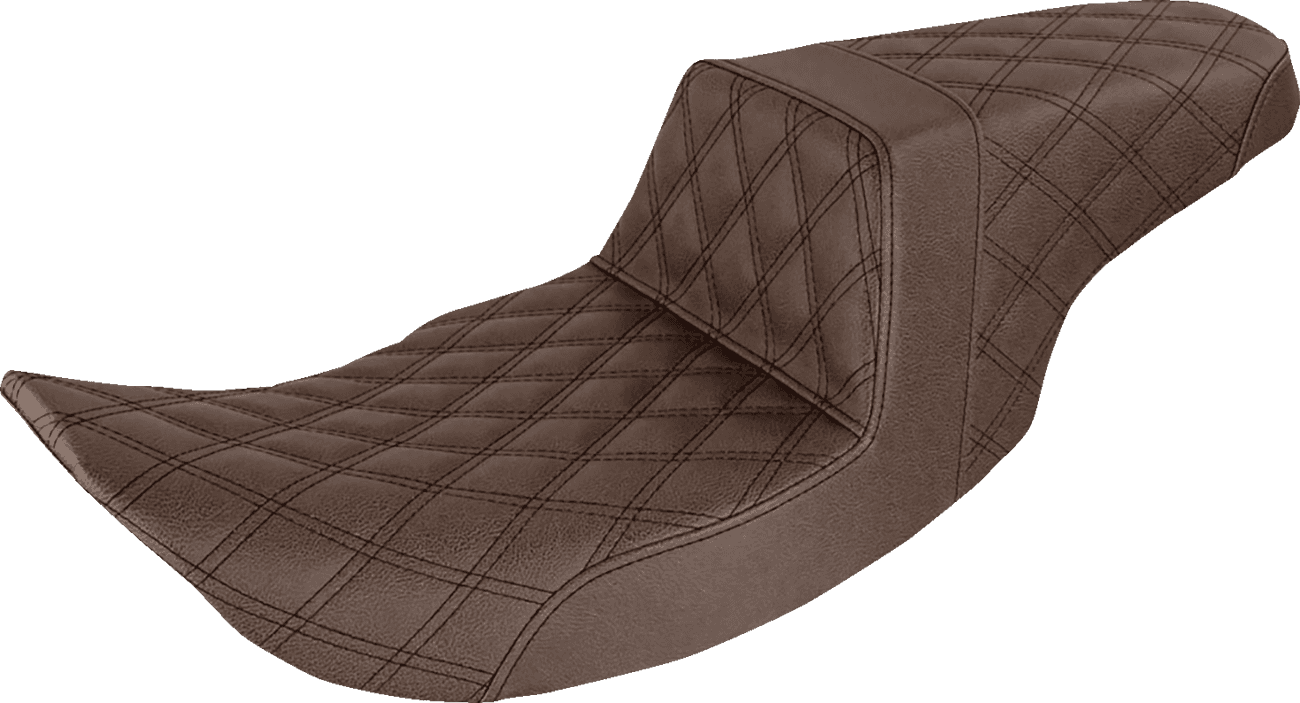 SADDLEMEN 0801-1102 Step-Up Seat - Full Lattice Stitch - Brown