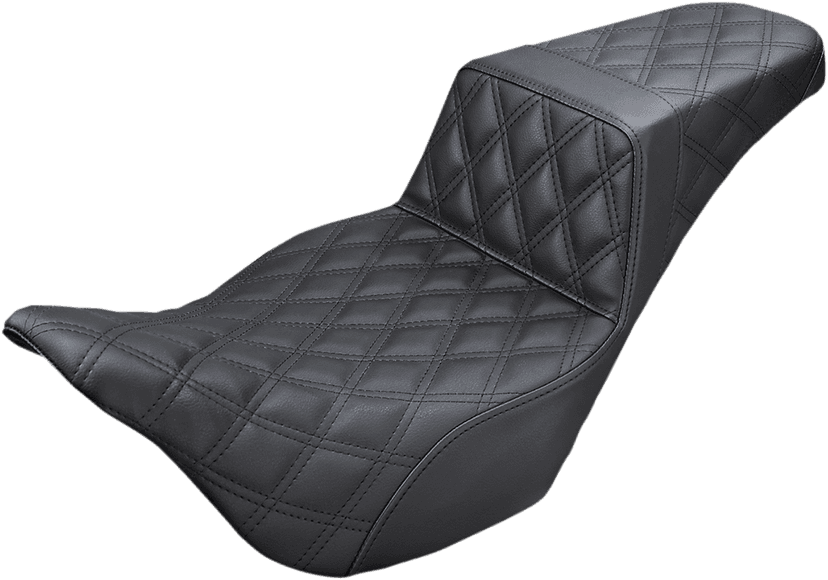 SADDLEMEN 0801-1135 Step-Up Seat - Full Lattice Stitch - Black - FL '08-'24