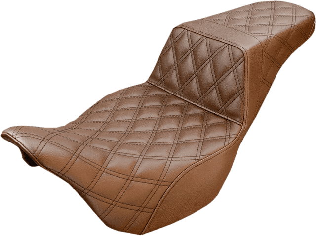 SADDLEMEN 0801-1136 Step-Up Seat - Full Lattice Stitch - Brown - FL '08-'24