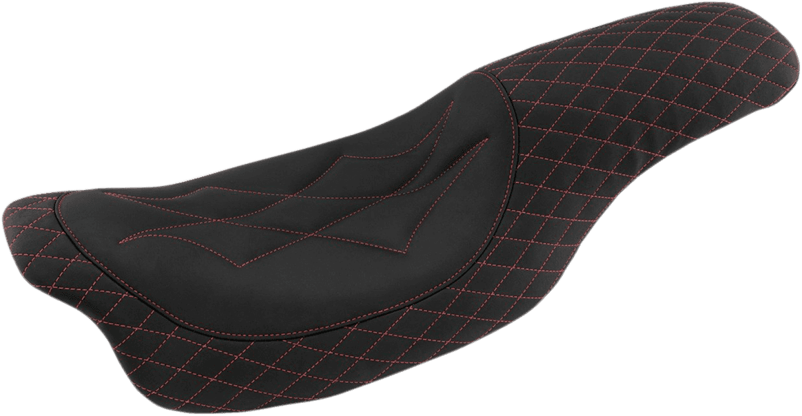 MUSTANG 0801-1176 Revere Journey Seat - Diamond - Red Stitched - FL '08-'25