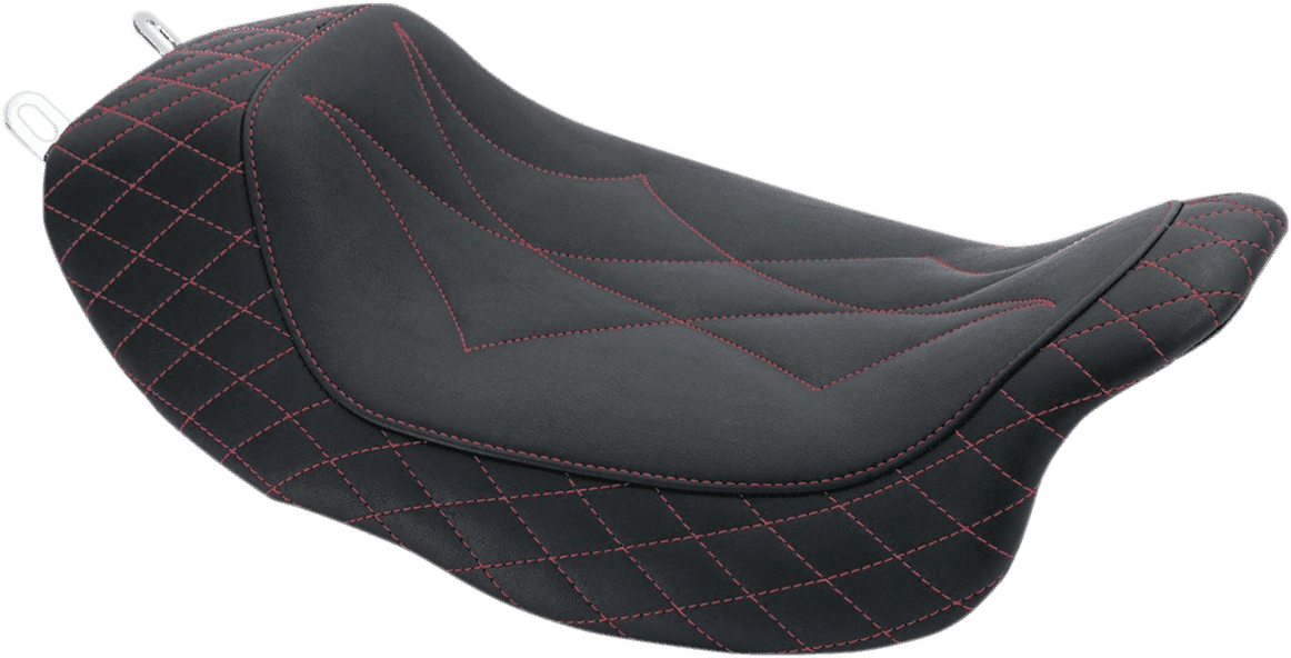 MUSTANG 0801-1185 Revere Solo Seat - Diamond - Red Stitched