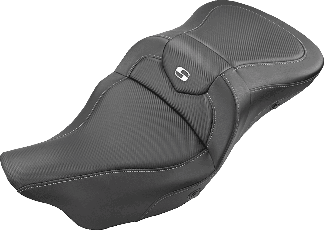 SADDLEMEN 0801-1190 Extended Reach Roadsofa™ Seat - Carbon Fiber - without Backrest - Heated - FL '08-'24