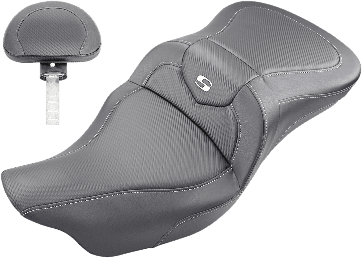 SADDLEMEN 0801-1191 Extended Reach Roadsofa™ Seat - Carbon Fiber - Backrest - FL '08-'24