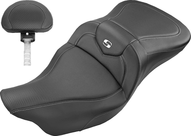 SADDLEMEN 0801-1193 Roadsofa™ Seat - Carbon Fiber - with Backrest - FL '08-'24