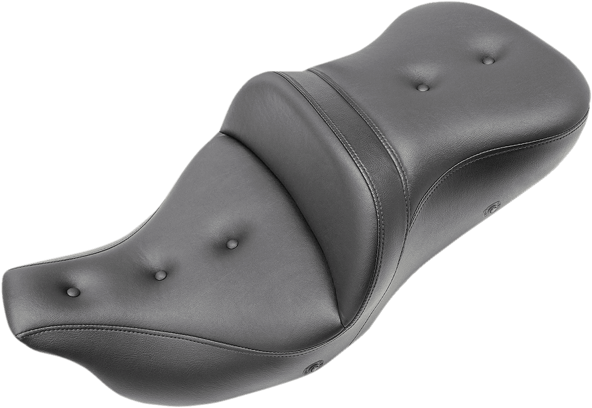 SADDLEMEN 0801-1197 Roadsofa™ Seat - Heated - Pillow Top - without Backrest - Black - FLH/FLT '09-'24