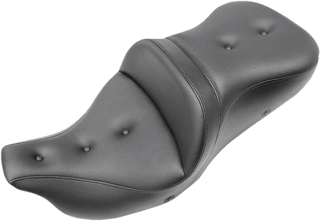 SADDLEMEN 0801-1197 Roadsofa™ Seat - Heated - Pillow Top - without Backrest - Black - FLH/FLT '09-'24