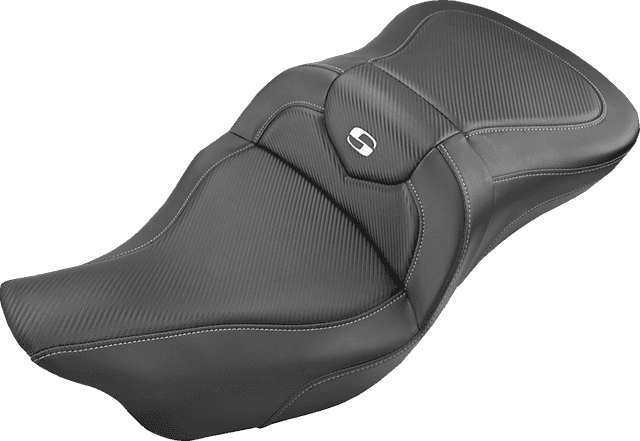 SADDLEMEN 0801-1202 Roadsofa™ Seat - Carbon Fiber - without Backrest - Black - FL '09-'24
