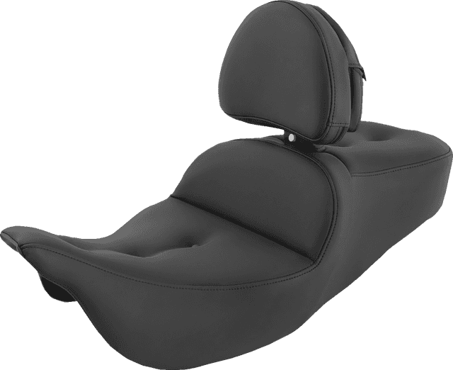 SADDLEMEN 0801-1241 Pillow-Top Roadsofa™ Seat - with Backrest - Black - FLH/FLT '08-'24