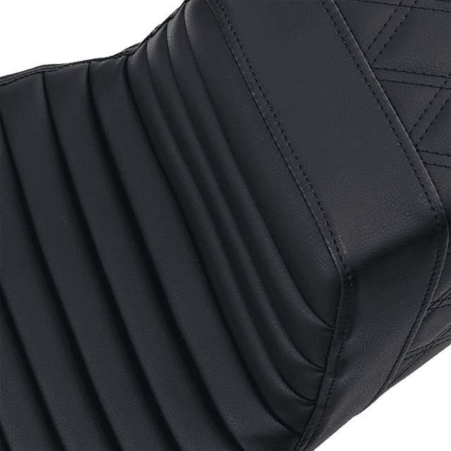 SADDLEMEN 0801-1244 Step-Up Seat - Front Tuck-n-Roll/Rear Lattice Stitch - Black - FL '08-24 — image 2 of 2