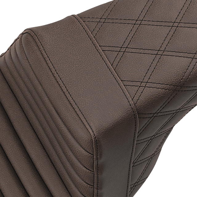 SADDLEMEN 0801-1249 Step-Up Seat - Front Tuck-n-Roll/Rear Lattice Stitch - Brown — image 3 of 3