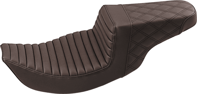 SADDLEMEN 0801-1249 Step-Up Seat - Front Tuck-n-Roll/Rear Lattice Stitch - Brown — image 2 of 3