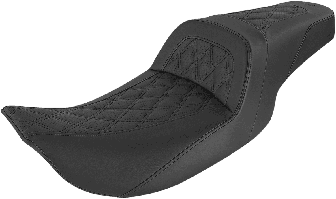SADDLEMEN 0801-1280 Slim Seat - Black - Lattice Stitch - '99-'07 FL