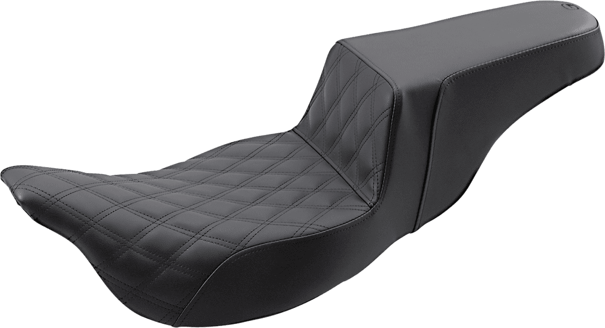 SADDLEMEN 0801-1284 Step-Up Seat - Extended Reach - Front Lattice Stitch - FL '08-'24