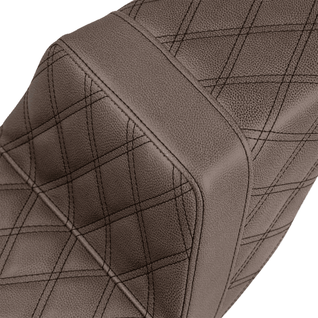 SADDLEMEN 0801-1288 Step-Up Seat - Extended Reach - Full Lattice Stitch - Brown - FL '08-'24 — image 2 of 3