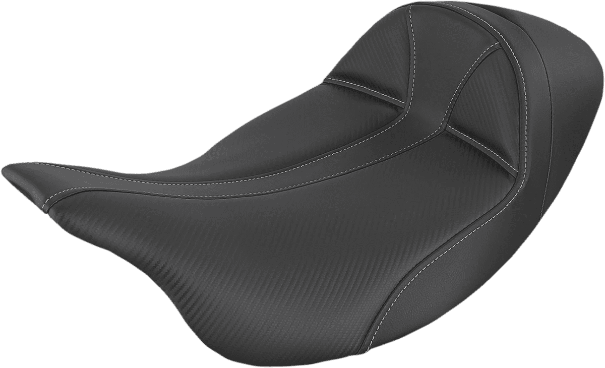 SADDLEMEN 0801-1311 Dominator Seat - Low - Solo - Black w/ Gray Stitching - FL '08-'24