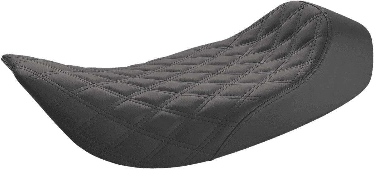 SADDLEMEN 0801-1332 Renegade™ Solo Seat - Lattice Stitched - Black - FLH '97-'07