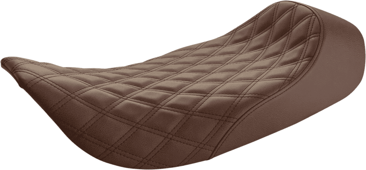SADDLEMEN 0801-1333 Renegade™ Solo Seat - Lattice Stitched - Brown - FLH '97-'07