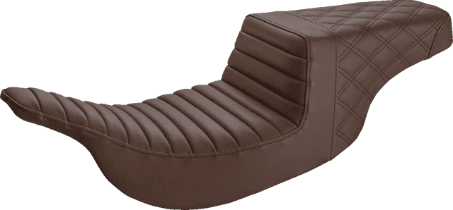 SADDLEMEN 0801-1347 Step-Up Seat - Front Tuck-n-Roll/Rear Lattice Stitch - Brown
