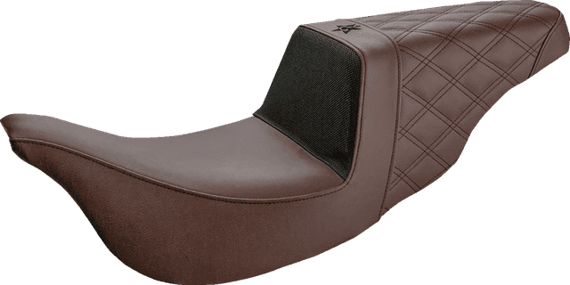 SADDLEMEN 0801-1360 Unknown Industries Seat - Carbon Fiber/ Gripper/Rear Lattice Stitch - Brown - FL '08-'23 — image 2 of 2