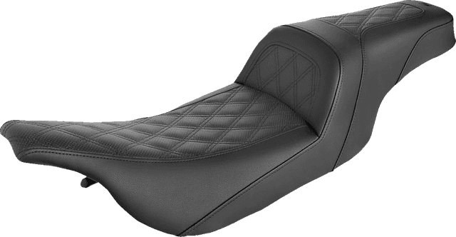 SADDLEMEN 0801-1387 Slim Seat - Black - Lattice Stitch - '99-'07 FLHT/FLTR