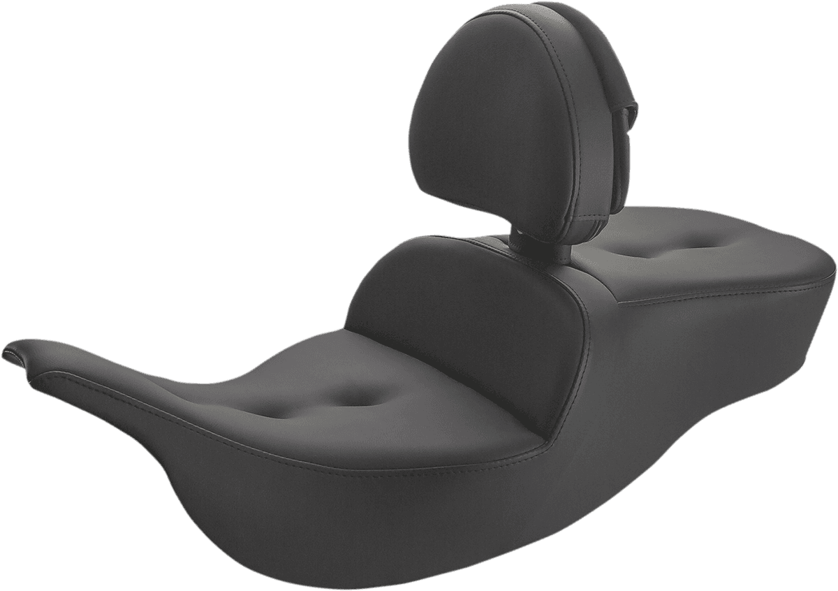 SADDLEMEN 0801-1393 Roadsofa™ Pillow Top Seat - With Backrest - Black