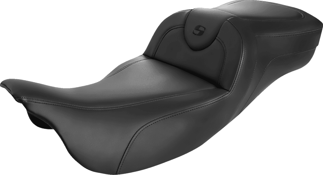 SADDLEMEN 0801-1399 Roadsofa™ Extended Reach Seat - Black/Black Stitching - w/o Backrest - FL '08-'24