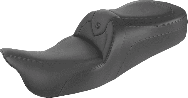 SADDLEMEN 0801-1403 RoadSofa™ Seat - Without Backrest - Black w/ Black Stitching - FL '09-'24