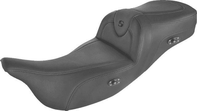 SADDLEMEN 0801-1406 Heated RoadSofa™ Seat - Without Backrest - Black w/ Black Stitching - FL '09-'24