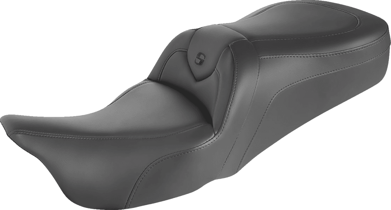 SADDLEMEN 0801-1415 RoadSofa™ Seat - without Backrest - Black w/ Black Stitching - FLH '97-'07