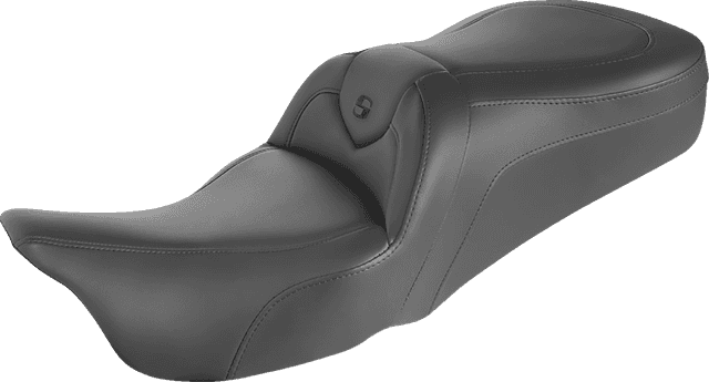 SADDLEMEN 0801-1415 RoadSofa™ Seat - without Backrest - Black w/ Black Stitching - FLH '97-'07