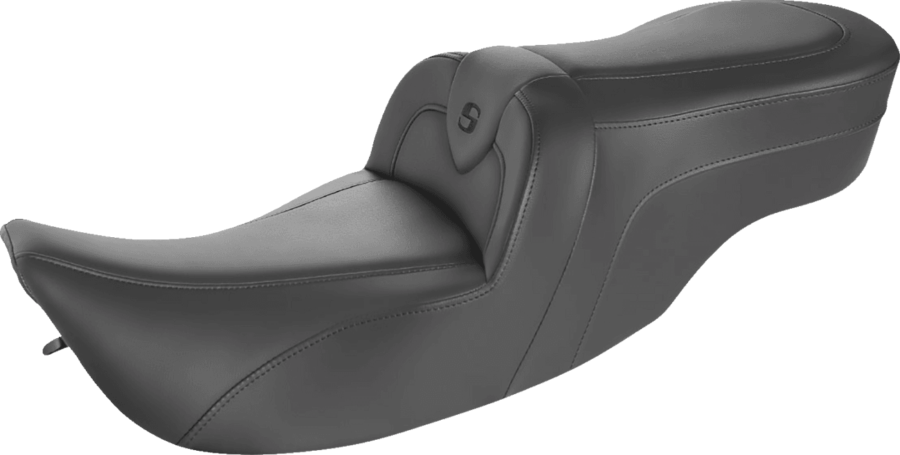 SADDLEMEN 0801-1419 RoadSofa™ Seat - without Backrest - Black w/ Black Stitching - FLH/FLT '97-'07