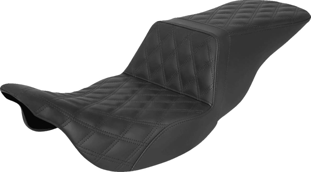 SADDLEMEN 0801-1426 Tour Step-Up Seat - Full Lattice Stitch - Black - FL '08-'24