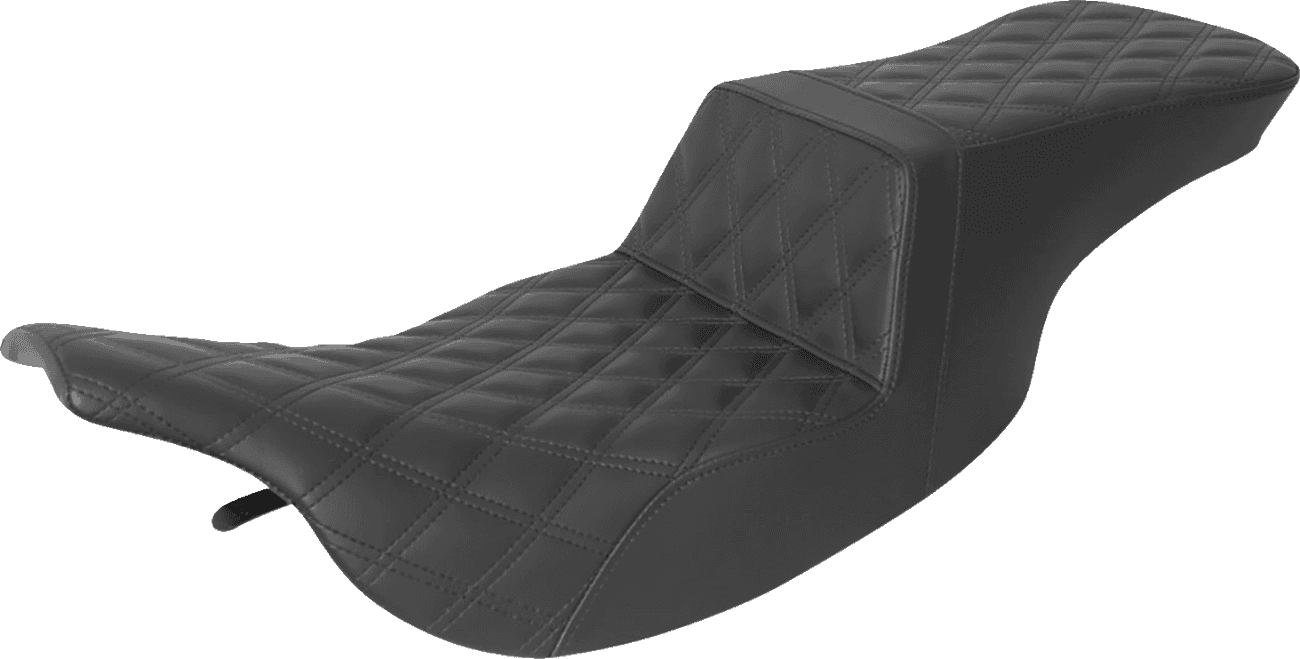 SADDLEMEN 0801-1430 Tour Step-Up Seat - Full Lattice Stitch - Black - FL '97-'07