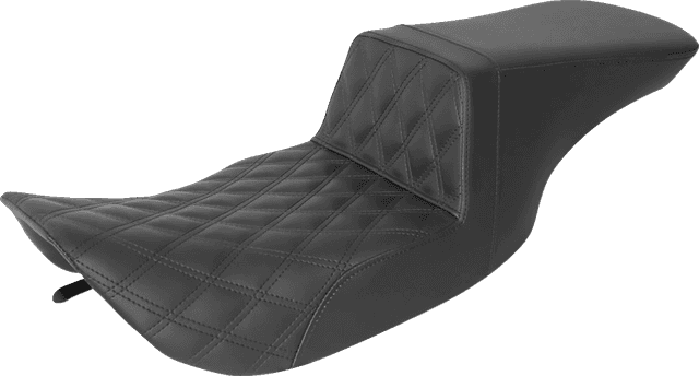 SADDLEMEN 0801-1432 Tour Step-Up Seat - Front Lattice Stitch - Black - FL '97-'07