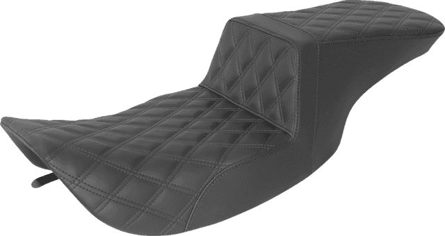 SADDLEMEN 0801-1434 Tour Step-Up Seat - Full Lattice Stitch - Black - FL '97-'07