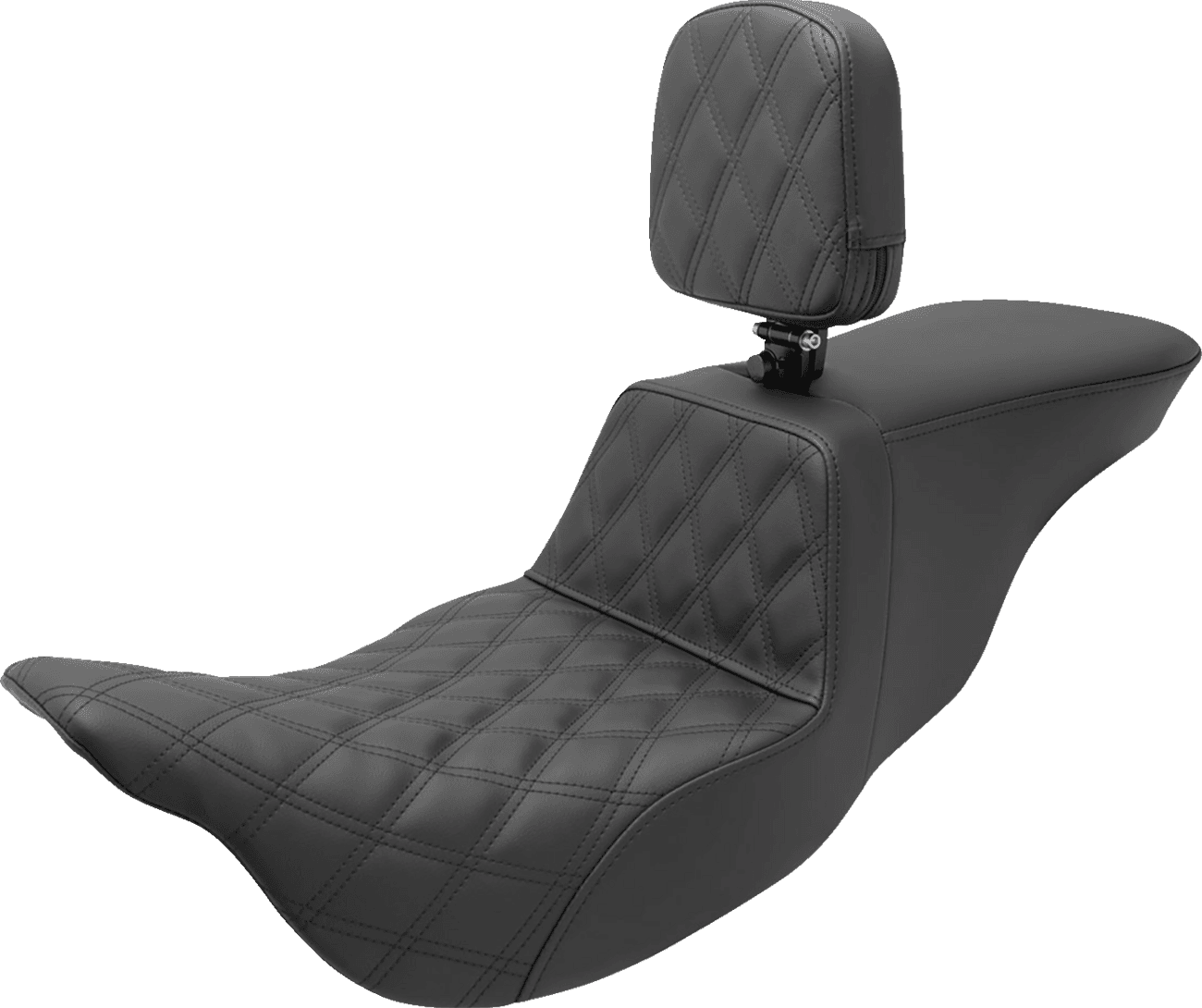 SADDLEMEN 0801-1464 Tour Step-Up Seat - Rider Backrest - Rider Lattice Stitch - FL '08-'24