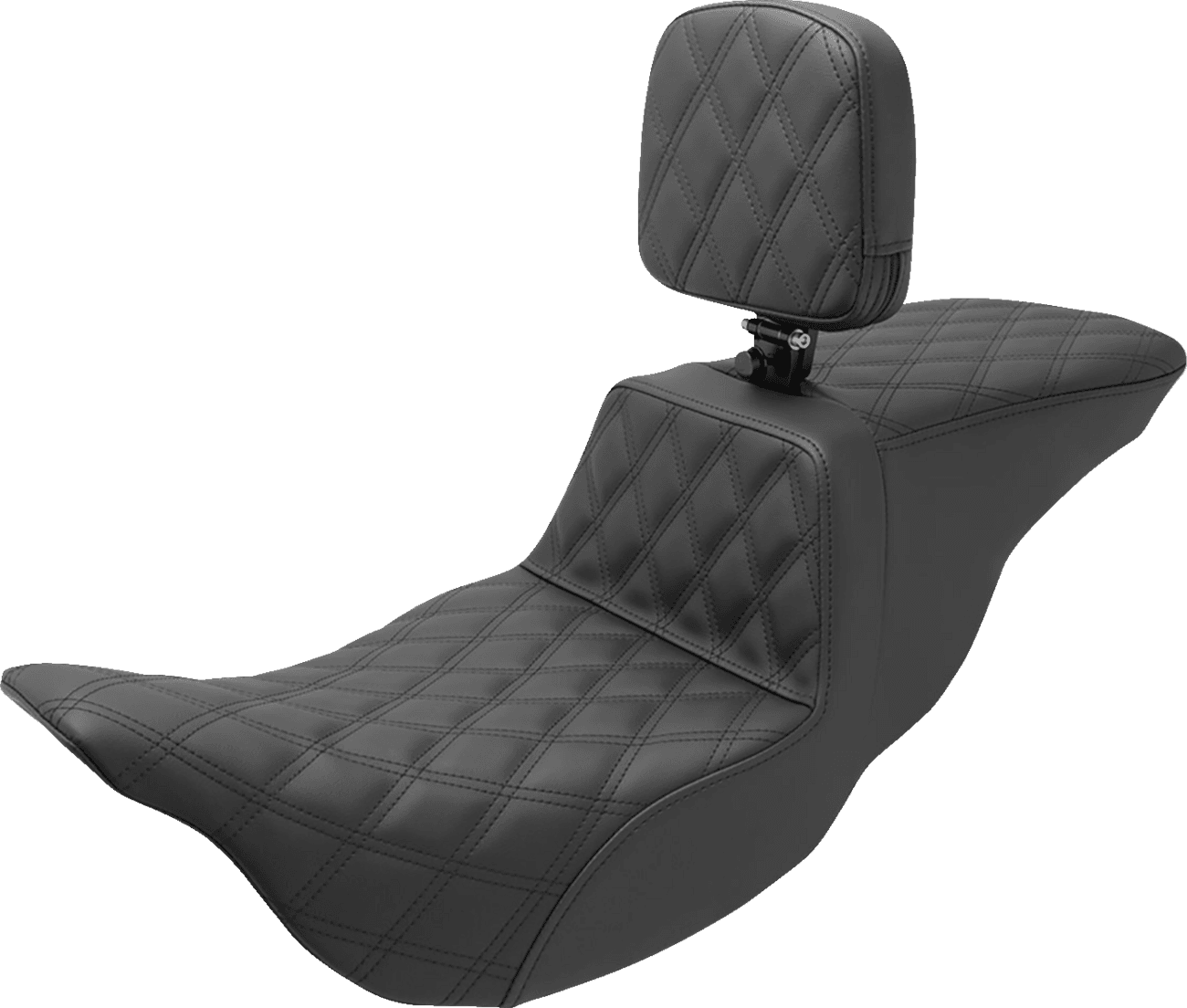 SADDLEMEN 0801-1466 Tour Step-Up Seat - Rider Backrest - Full Lattice Stitch - FL '08-'24
