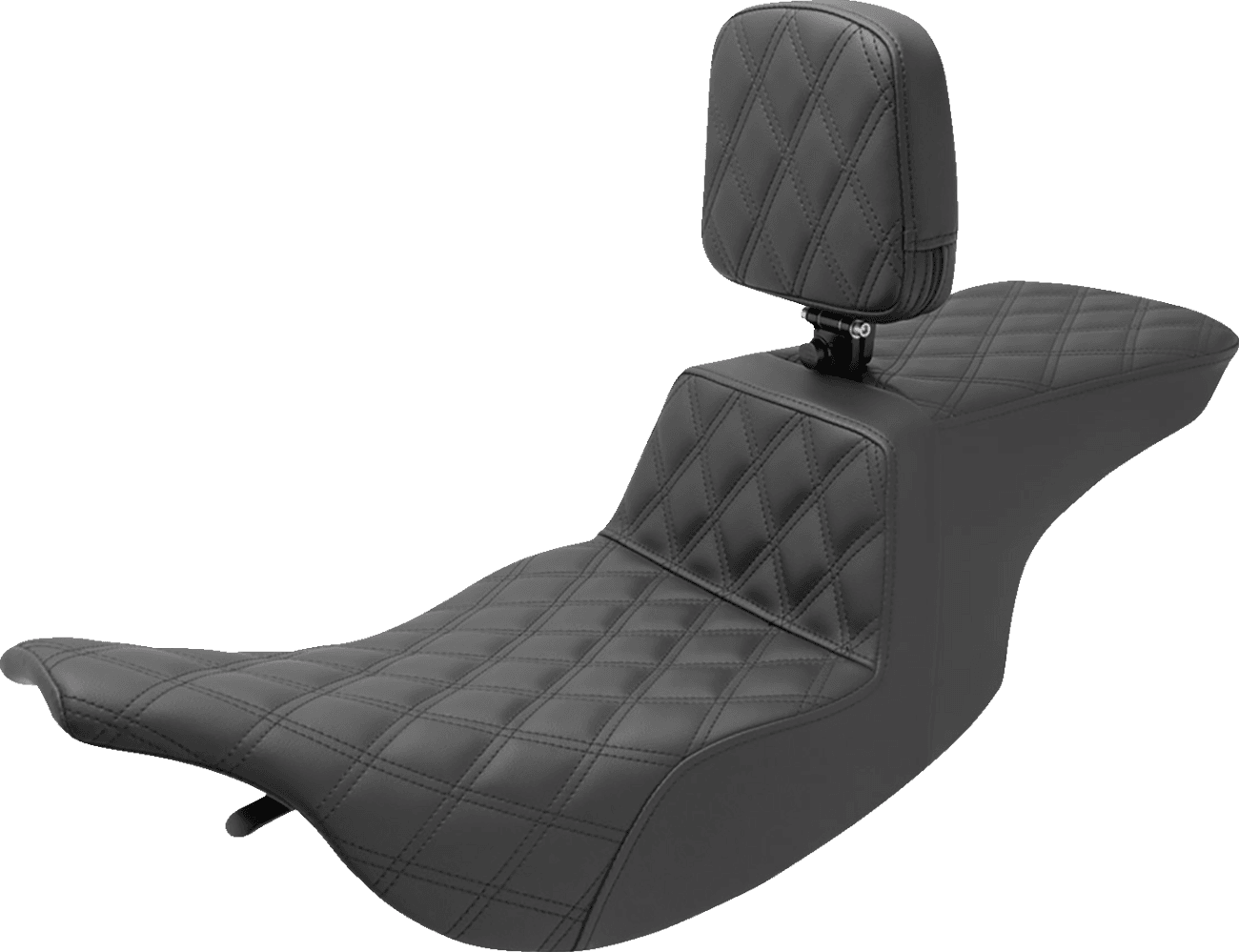 SADDLEMEN 0801-1470 Tour Step-Up Seat - Rider Backrest - Full Lattice Stitch - FL '97-'07