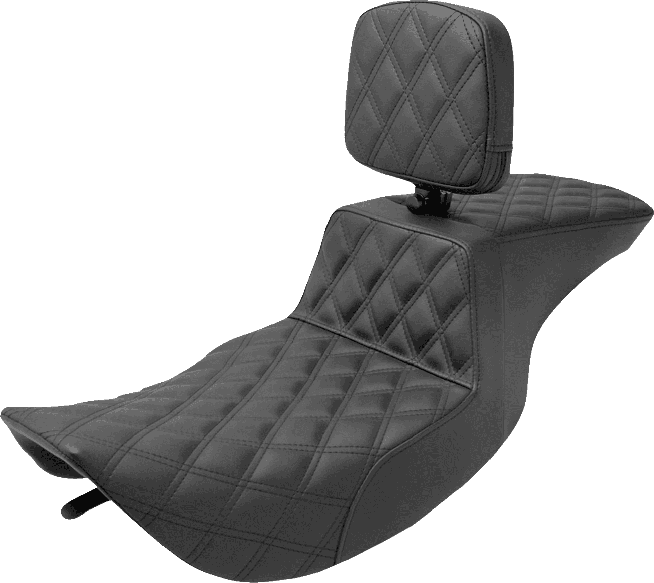 SADDLEMEN 0801-1474 Tour Step-Up Seat - Rider Backrest - Full Lattice Stitch - FLHR/FLHX '97-'07