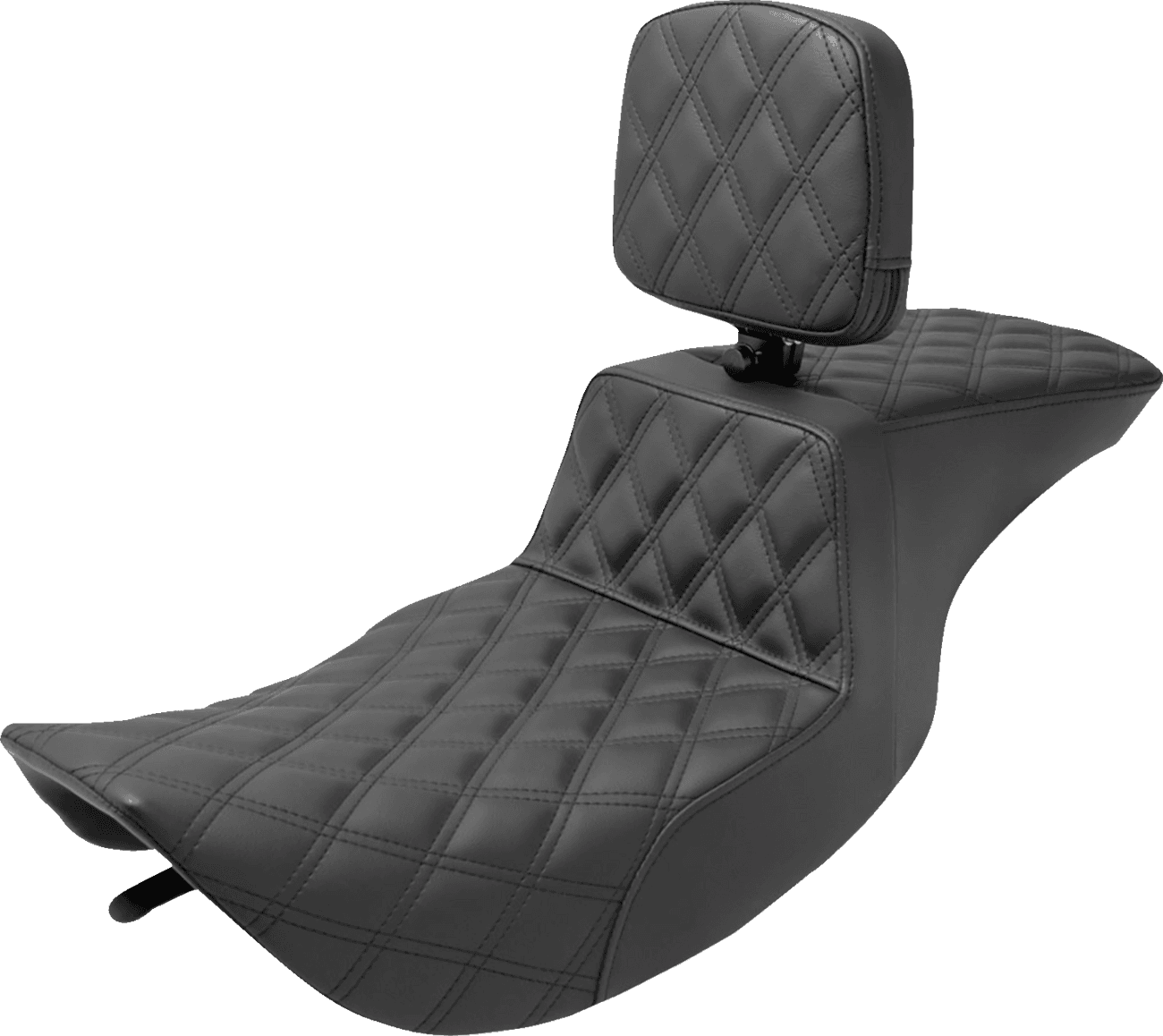 SADDLEMEN 0801-1474 Tour Step-Up Seat - Rider Backrest - Full Lattice Stitch - FLHR/FLHX '97-'07