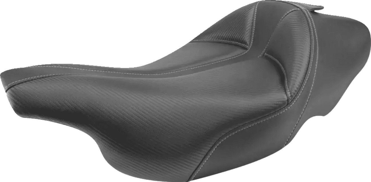 SADDLEMEN 0801-1497 Dominator Solo Seat - w/o Backrest - Black w/ Gray Stitching - FLHT/FLTR '97-'07