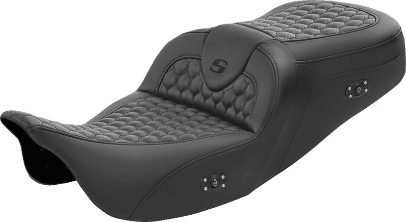 SADDLEMEN 0801-1555 RoadSofa™ Seat - Honeycomb - without Backrest - Heated - FL '08-'23