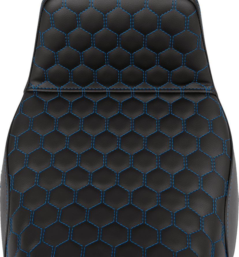 SADDLEMEN 0801-1562 Step-Up Seat - Honeycomb - Extended Reach - Blue Stitching - FL '08-'23 — image 3 of 4