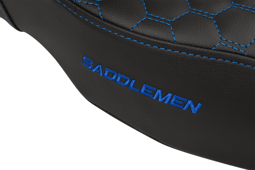 SADDLEMEN 0801-1562 Step-Up Seat - Honeycomb - Extended Reach - Blue Stitching - FL '08-'23 — image 2 of 4